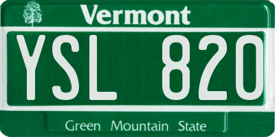 VT license plate YSL820