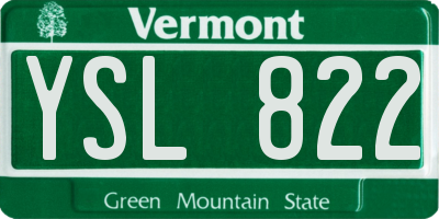 VT license plate YSL822