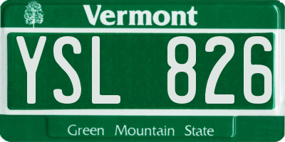 VT license plate YSL826