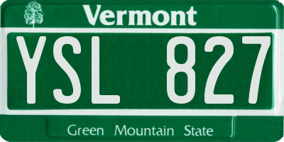 VT license plate YSL827