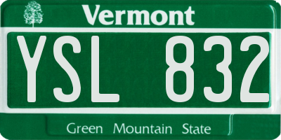 VT license plate YSL832