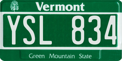 VT license plate YSL834