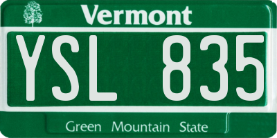 VT license plate YSL835