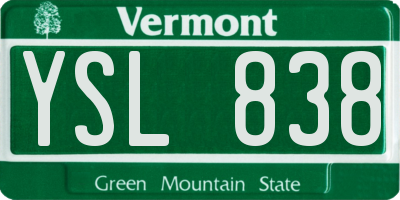 VT license plate YSL838