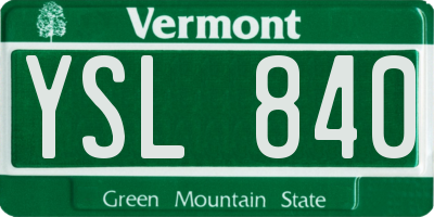 VT license plate YSL840