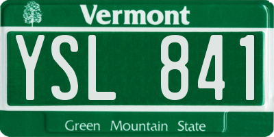 VT license plate YSL841