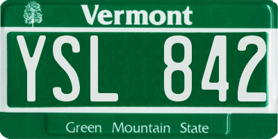 VT license plate YSL842