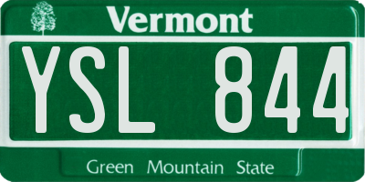 VT license plate YSL844