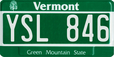 VT license plate YSL846