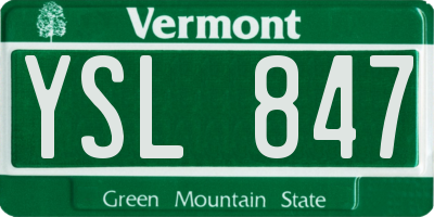VT license plate YSL847
