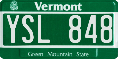 VT license plate YSL848
