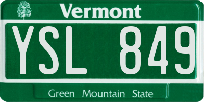 VT license plate YSL849