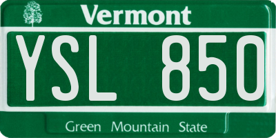VT license plate YSL850