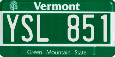 VT license plate YSL851