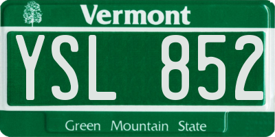 VT license plate YSL852