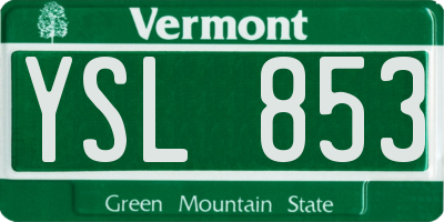 VT license plate YSL853