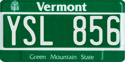 VT license plate YSL856