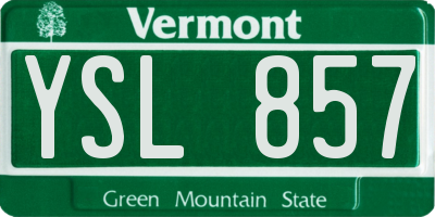 VT license plate YSL857
