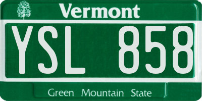 VT license plate YSL858