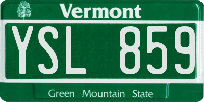 VT license plate YSL859