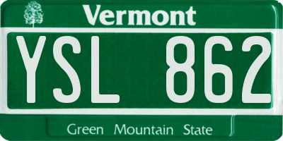 VT license plate YSL862