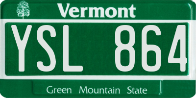VT license plate YSL864