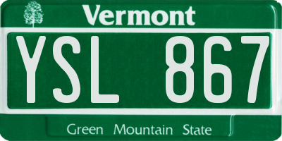 VT license plate YSL867