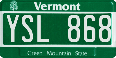 VT license plate YSL868