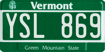 VT license plate YSL869