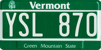 VT license plate YSL870