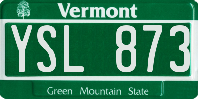 VT license plate YSL873