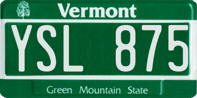 VT license plate YSL875
