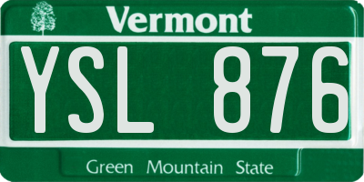 VT license plate YSL876