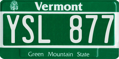VT license plate YSL877