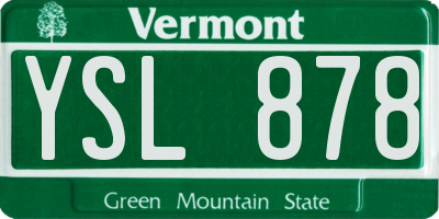 VT license plate YSL878
