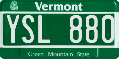 VT license plate YSL880