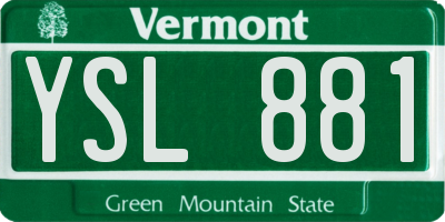 VT license plate YSL881