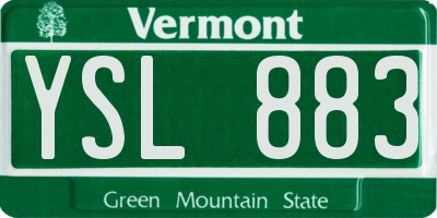 VT license plate YSL883