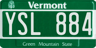VT license plate YSL884