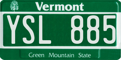VT license plate YSL885