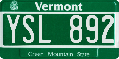 VT license plate YSL892