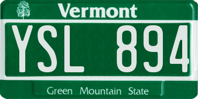 VT license plate YSL894
