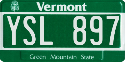 VT license plate YSL897