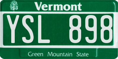 VT license plate YSL898