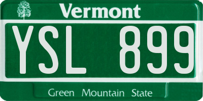 VT license plate YSL899
