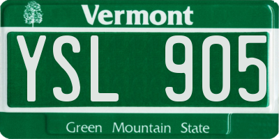 VT license plate YSL905