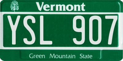 VT license plate YSL907