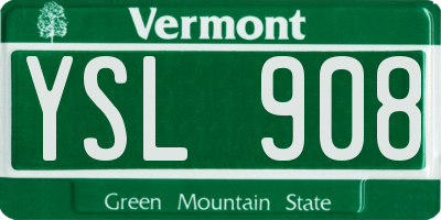 VT license plate YSL908