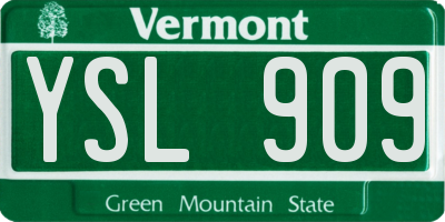 VT license plate YSL909
