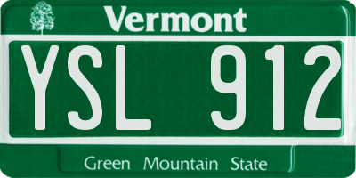 VT license plate YSL912